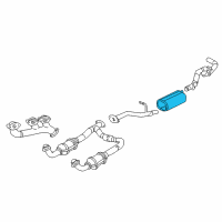 OEM 2000 Chevrolet Silverado 1500 Exhaust Muffler Assembly (W/ Exhaust Pipe & Tail Pipe) Diagram - 25862737