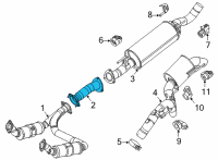 OEM Jeep Wagoneer PIPE-EXHAUST EXTENSION Diagram - 68498314AA