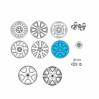 OEM 2007 Toyota Corolla Wheel Cover Diagram - 42621-AB070