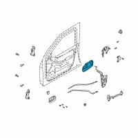 OEM 2003 Hyundai Elantra Exterior Passenger Side Front Door Handle Diagram - 82660-2D000