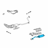 OEM 2014 Toyota Prius Plug-In Muffler & Pipe Diagram - 17430-37300
