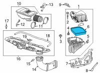 OEM Chevrolet Silverado 1500 LD Air Filter Diagram - 84121217