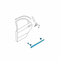 OEM 2009 Kia Spectra MOULDING Assembly-Rear Door Diagram - 877212F000