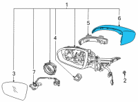 OEM Kia Cadenza SCALP-Outside Rear View Mi Diagram - 87626F6000