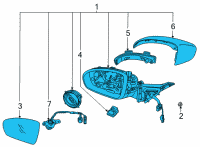 OEM 2018 Kia Cadenza Outside Rear View Mirror Assembly, Left Diagram - 87610F6161