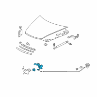 OEM 2008 Acura RL Lock Assembly, Hood Diagram - 74120-SJA-A02