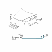 OEM 2005 Acura RL Wire Assembly, Hood Diagram - 74130-SJA-A01