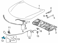 OEM Acura Latch Assembly, Remote Diagram - 74125-TGV-A01