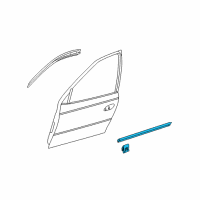 OEM Pontiac GTO Molding Asm-Front Side Door Window Belt Outer Reveal Diagram - 92093578