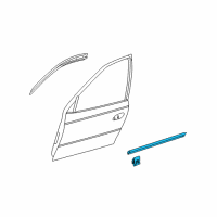 OEM 2006 Pontiac GTO Molding Asm-Front Side Door Window Belt Outer Reveal Diagram - 92093578