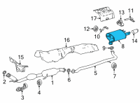 OEM 2021 Toyota Camry Muffler Diagram - 17430-F0351