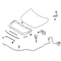 OEM 2022 Nissan Altima Clamp-Rod Hood Diagram - 65722-JA000