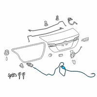 OEM Toyota Release Cable Diagram - 64607-06210