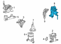 OEM 2021 Toyota Highlander Rear Mount Diagram - 12371-F0170