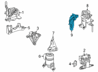 OEM 2021 Toyota Sienna Rear Mount Bracket Diagram - 12303-F0140