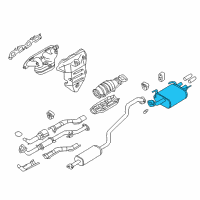 OEM 2000 Nissan Sentra Exhaust, Main Muffler Assembly Diagram - 20100-4M820