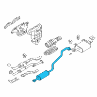 OEM 2001 Nissan Sentra Exhaust, Sub Muffler Assembly Diagram - 20300-4M820