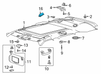 OEM 2022 Ford Explorer Reading Lamp Assembly Diagram - LB5Z-13776-AE