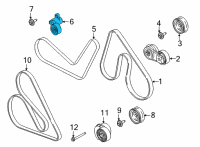 OEM 2021 Ford F-150 Tension Pulley Diagram - JX6Z-6A228-D