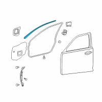 OEM Lexus LS600h Weatherstrip, Front Door, Upper, LH Diagram - 67864-50040