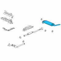 OEM Saturn Vue Exhaust Muffler Assembly (W/ Exhaust Pipe & Tail Pipe) Diagram - 15907347