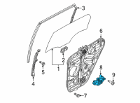 OEM Hyundai Santa Cruz MOTOR ASSY-POWER WDO REG RR, LH Diagram - 83450-N9000