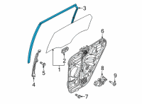 OEM 2022 Hyundai Tucson RUN-RR DR WINDOW GLASS, RH Diagram - 83540-CW000