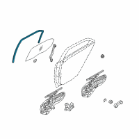 OEM Kia Forte Run-Rear Door Window Glass Diagram - 835401M000