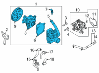 OEM Hyundai Tucson Pump Assembly-Coolant Diagram - 25100-2S000