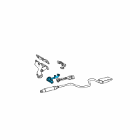 OEM Mercury Sable Converter & Pipe Diagram - 1F1Z-5E212-AA