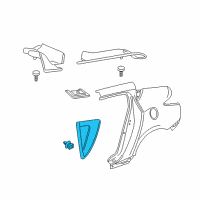 OEM 2010 Acura ZDX Garnish Assembly, Right Rear Pillar Diagram - 75424-SZN-A02