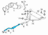 OEM 2022 BMW X5 Front Muffler Diagram - 18-30-7-935-438