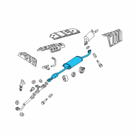 OEM 2012 Toyota Highlander Muffler & Pipe Diagram - 17420-0P220