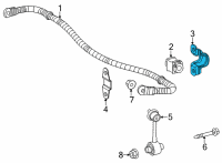 OEM 2022 Toyota Sienna Stabilizer Bar Rear Bracket Diagram - 48832-0E210