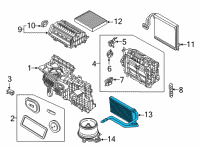 OEM Ford Maverick Heater Core Diagram - JX6Z-18476-C