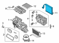 OEM Ford Mustang Mach-E Evaporator Core Diagram - JX6Z-19860-C