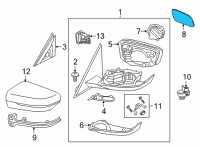 OEM 2021 BMW M340i MIRROR GLAS HEATED CONVEX RI Diagram - 51-16-7-955-148