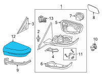 OEM 2021 BMW M340i Outside Mirror Cover Cap, Ri Diagram - 51-16-8-492-898