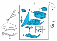 OEM 2022 BMW 430i xDrive OUTSIDE MIRROR HEATED WITH M Diagram - 51-16-5-A08-391