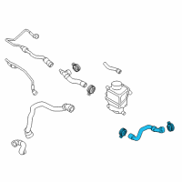 OEM 2012 BMW 750Li Engine Coolant Hose Left Diagram - 17-12-7-584-405