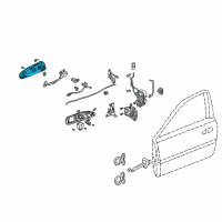 OEM 2003 Acura CL Handle Assembly, Passenger Side Door (Outer) (Aegean Blue Pearl) Diagram - 72140-S3M-A11ZA