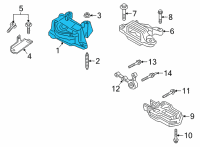 OEM 2021 Lincoln Corsair BRACKET - ENGINE FRONT SUPPORT Diagram - LX6Z-6038-D