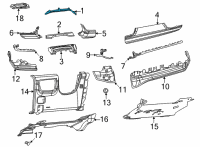 OEM 2021 Jeep Grand Cherokee L Bezel-Instrument Panel Diagram - 6PK50TX7AB