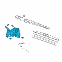 OEM 2018 Honda HR-V Motor, Rear Windshield Wiper Diagram - 76700-T7A-003