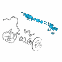 OEM 1998 Acura RL Caliper Sub-Assembly, Left Front (Reman) Diagram - 06453-SZ5-505RM