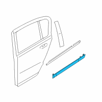 OEM Saturn Astra Molding, Rear Side Door Center Diagram - 24461103