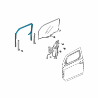 OEM 2008 Honda Element Channel, Right Front Door Run Diagram - 72235-SCV-A02