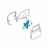 OEM 2004 Honda Element Regulator Assembly, Right Front Door Power Diagram - 72210-SCV-A03