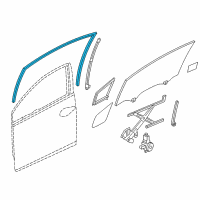 OEM 2012 Honda Civic Channel, Left Front Door Run Diagram - 72275-TR0-A01