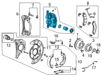 OEM 2021 Chevrolet Silverado 3500 HD CALIPER ASM-RR BRK (W/O BRK PADS & BRKT Diagram - 13512712